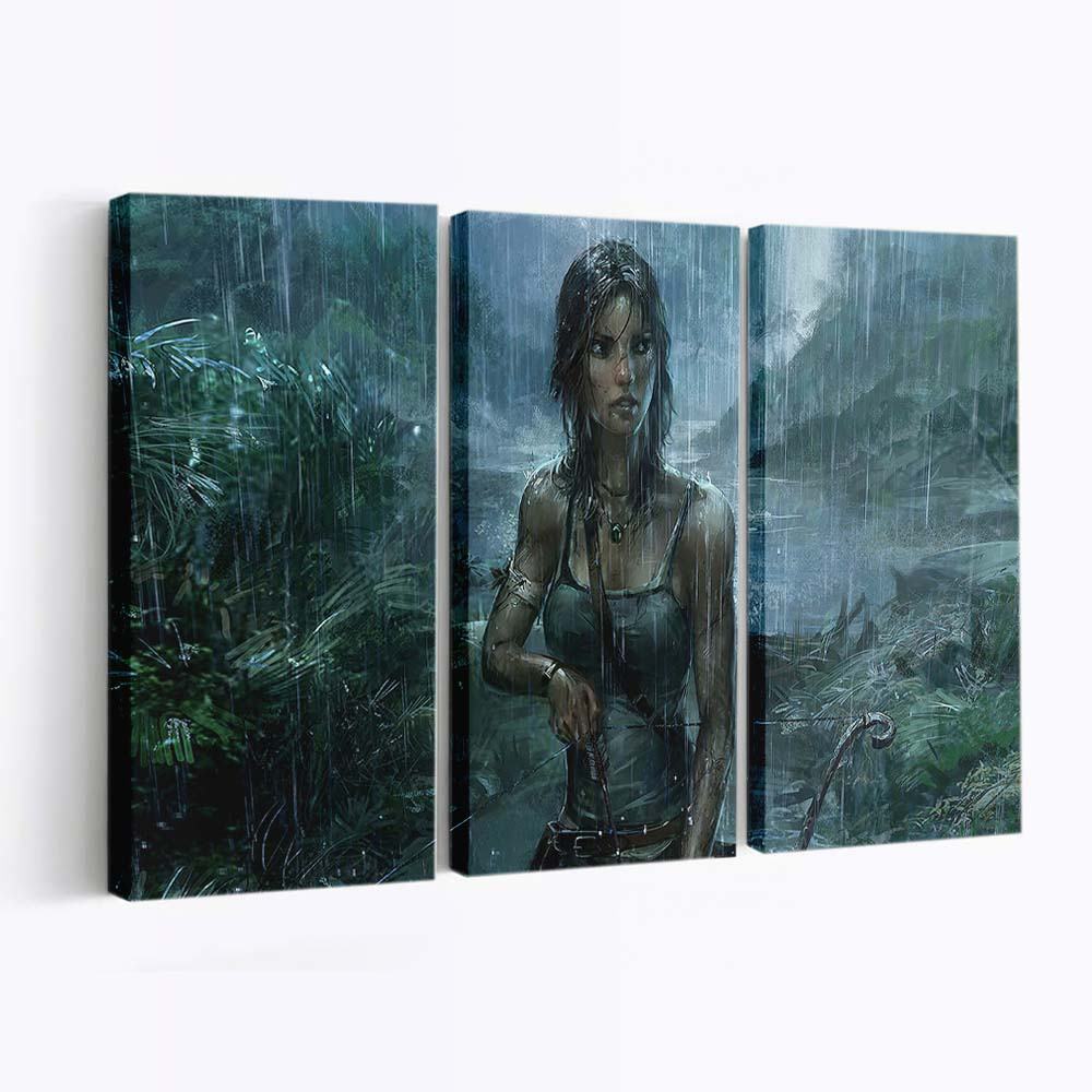 lara croft tomb raider rain weather 4k at